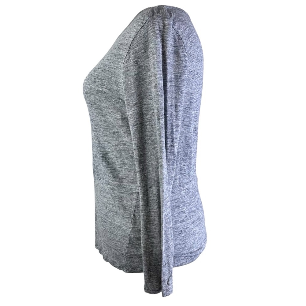 Banana Republic Heather Gray 100% Linen Long Sleeve Top Size XL - Picture 3 of 9